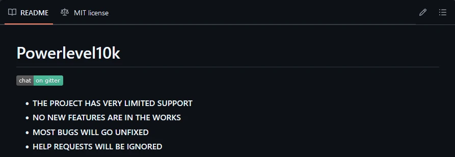 Powerlevel10k 的 Readme